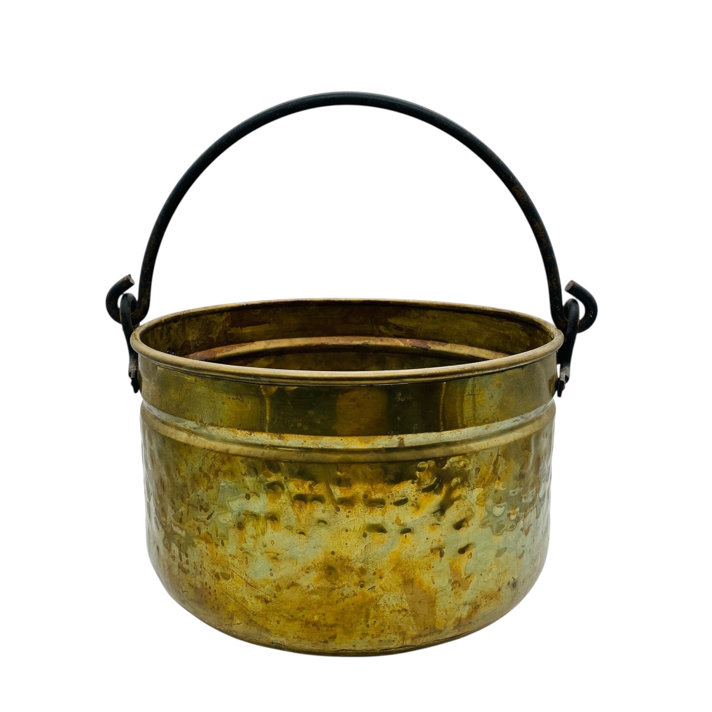 Vintage Messing Kessel D 32 cm H 20 cm Messingkessel Schale Dekoration 40er 50er Jahre
