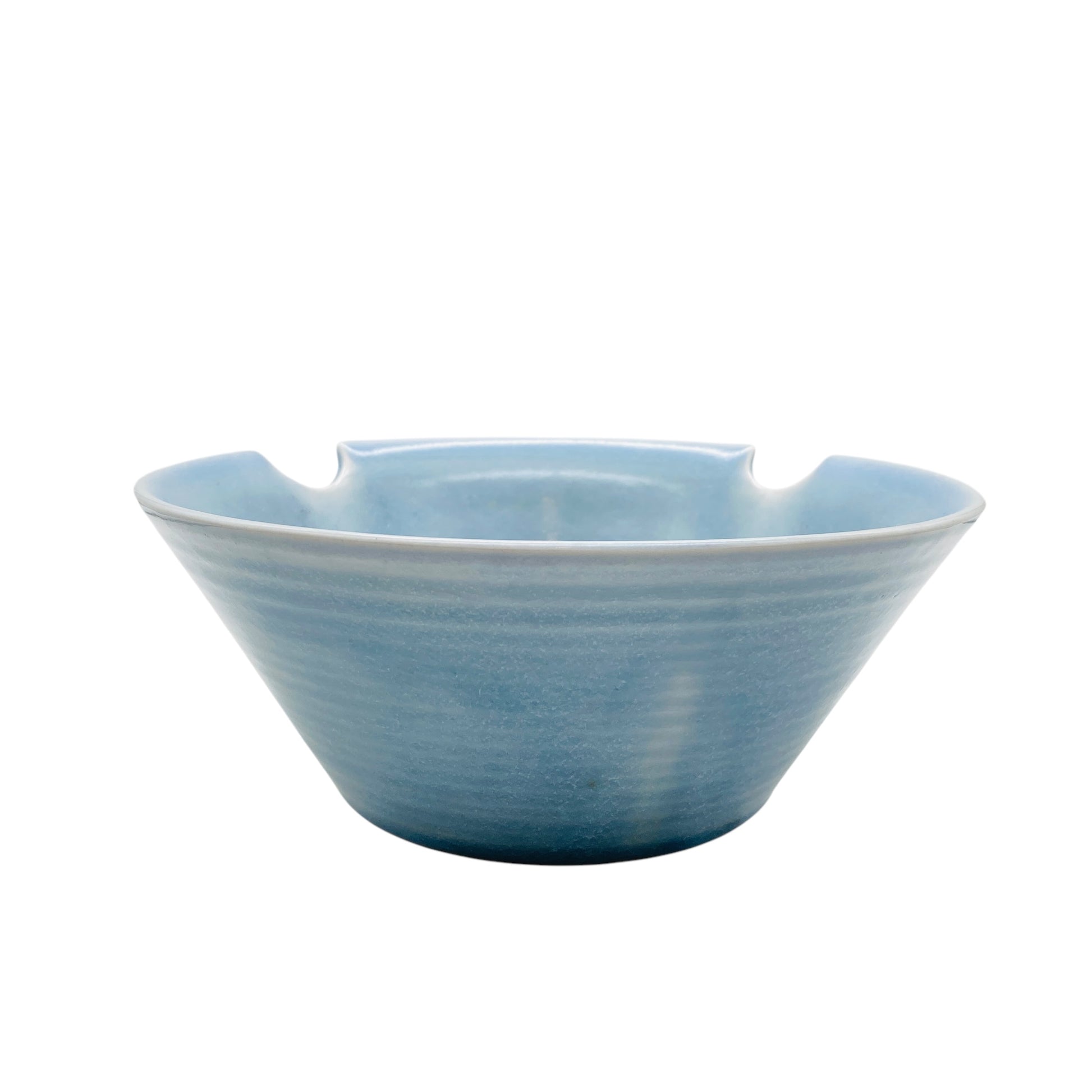 Vintage Obstschale Salatschüssel aus Keramik hellblau 70er Jahre blau Deko Küche
