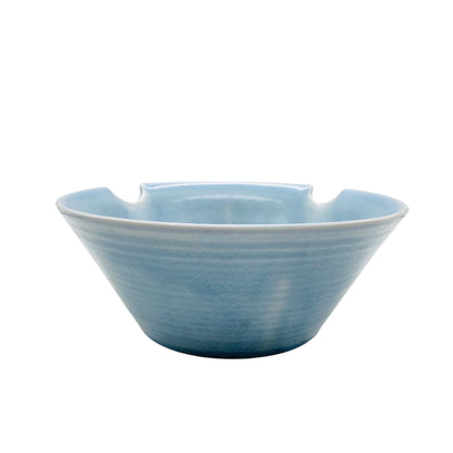 Vintage Obstschale Salatschüssel aus Keramik hellblau 70er Jahre blau Deko Küche