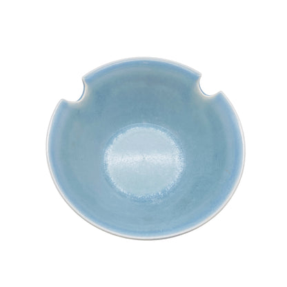 Vintage Obstschale Salatschüssel aus Keramik hellblau 70er Jahre blau Deko Küche