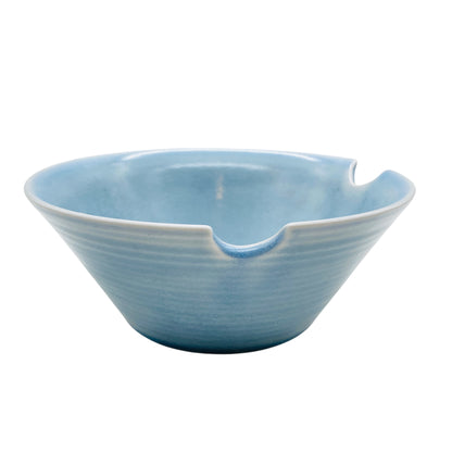 Vintage Obstschale Salatschüssel aus Keramik hellblau 70er Jahre blau Deko Küche