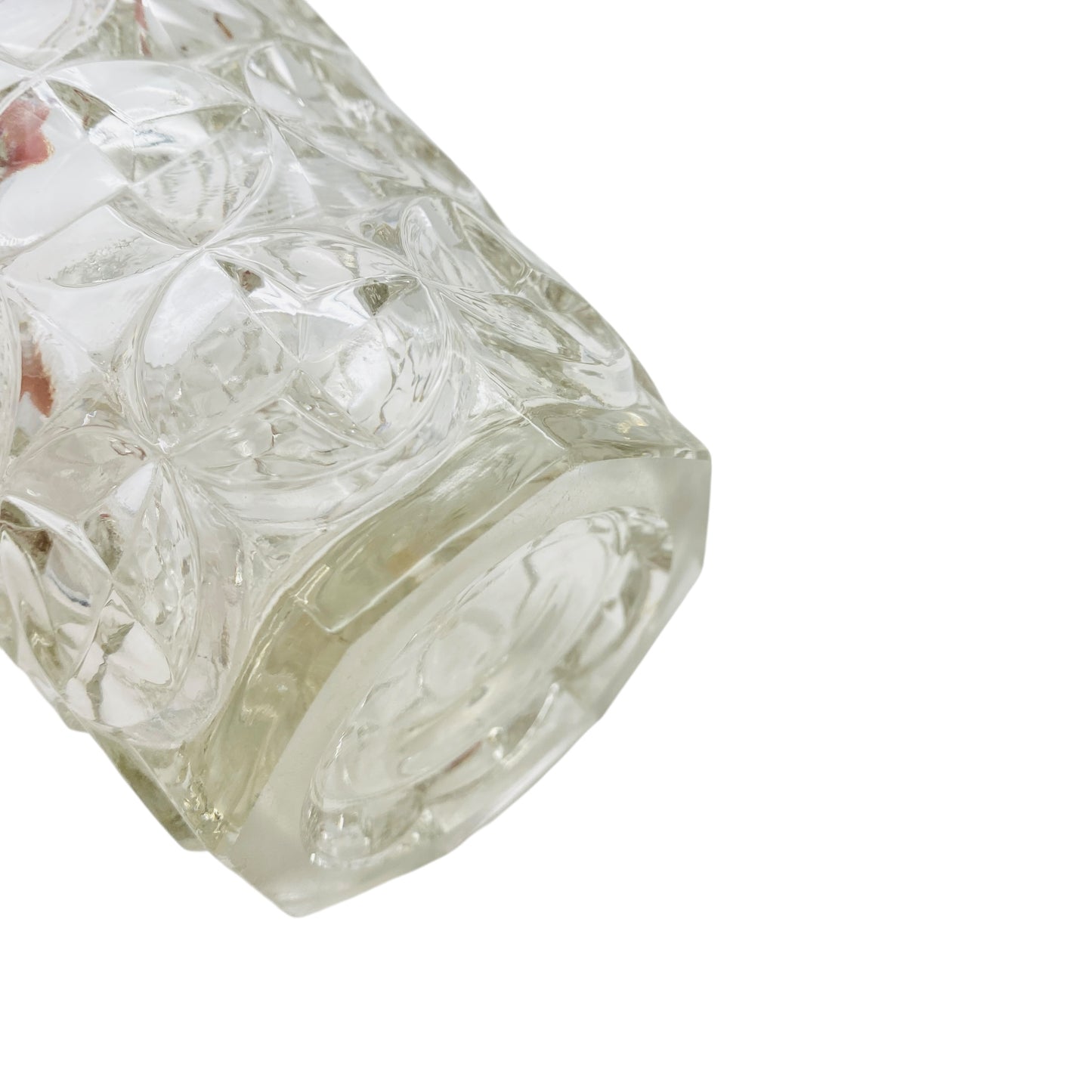 Vintage Pressglas Vase transparent 70er 80er Strukturdekor Blumenvase Trichtervase
