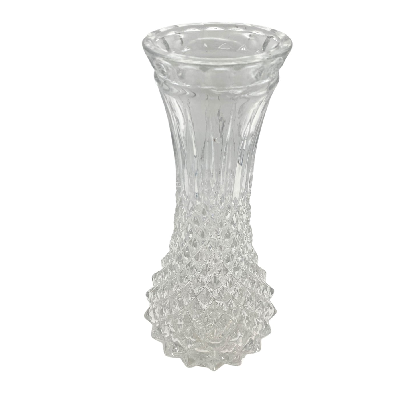 WMF Vintage Pressglas Vase transparent Rauten Dekor 60er 70er Jahre Glas