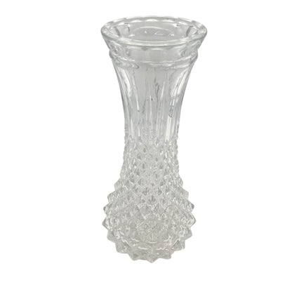 WMF Vintage Pressglas Vase transparent Rauten Dekor 60er 70er Jahre Glas