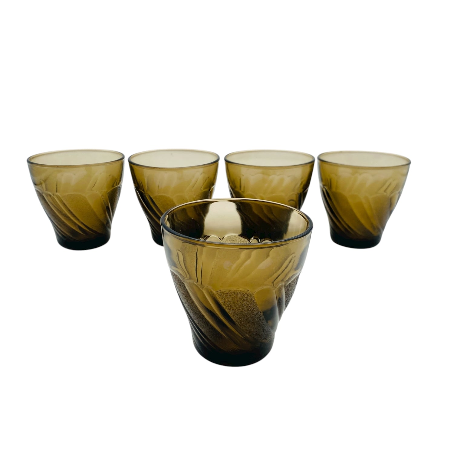 Vintage Rauchglas Gläser Set 70er Jahre Wassergläser H 7,5 cm Glas