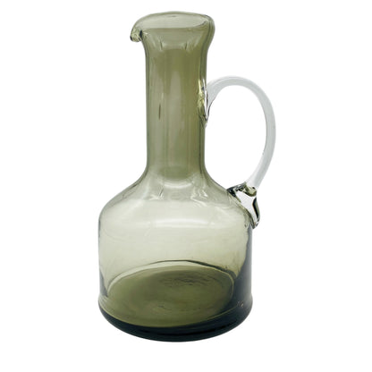 Vintage Rauchglas Karaffe Glas Kanne mit Griff 60er 70er Deko Vase