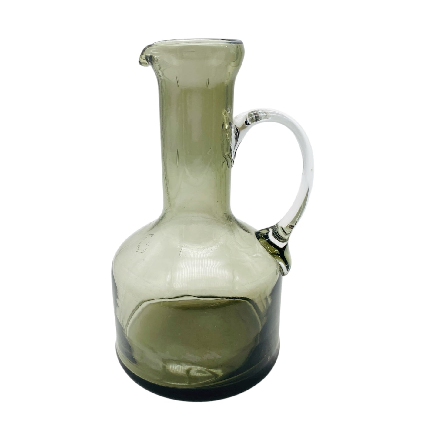 Vintage Rauchglas Karaffe Glas Kanne mit Griff 60er 70er Deko Vase