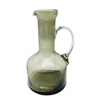 Vintage Rauchglas Karaffe Glas Kanne mit Griff 60er 70er Deko Vase