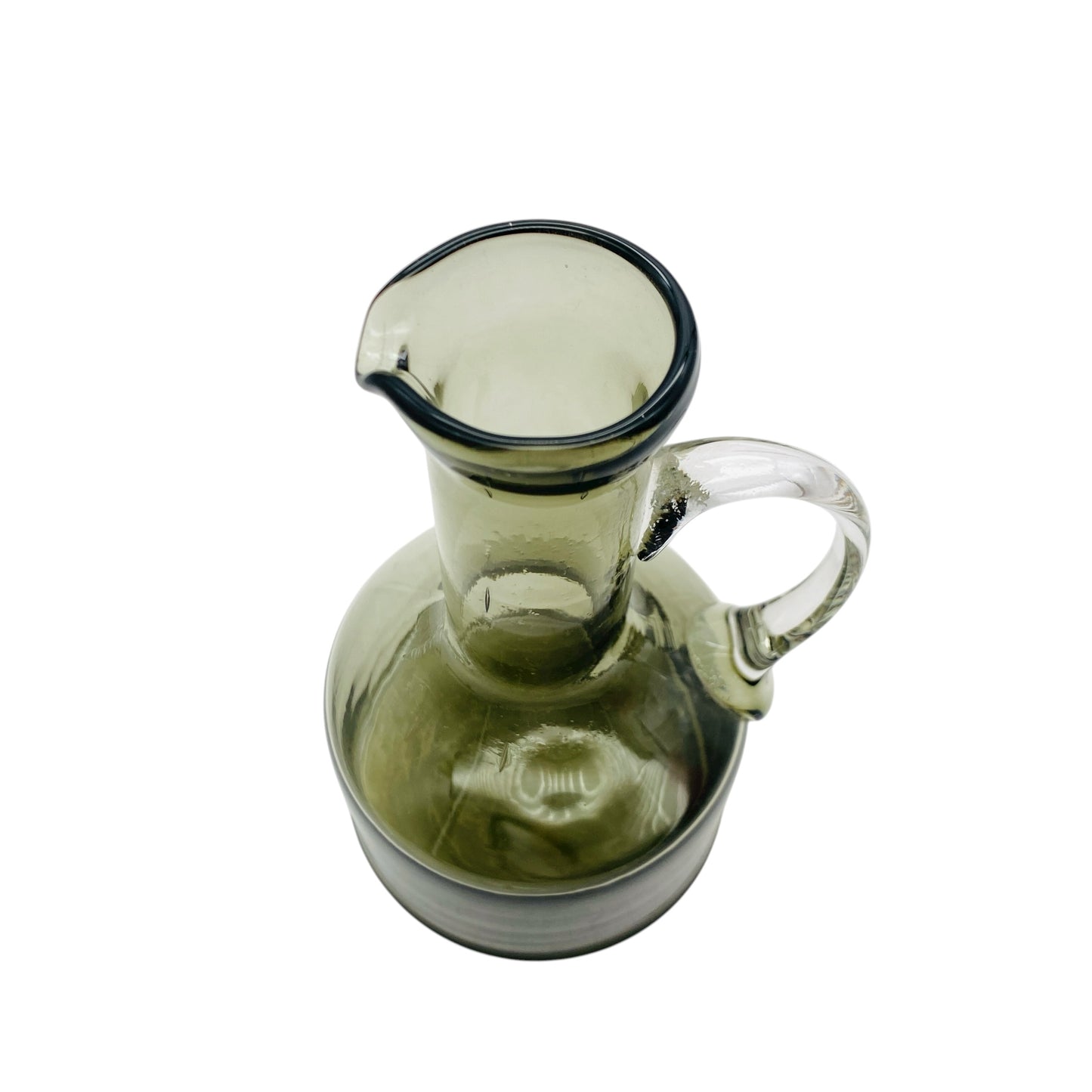 Vintage Rauchglas Karaffe Glas Kanne mit Griff 60er 70er Deko Vase