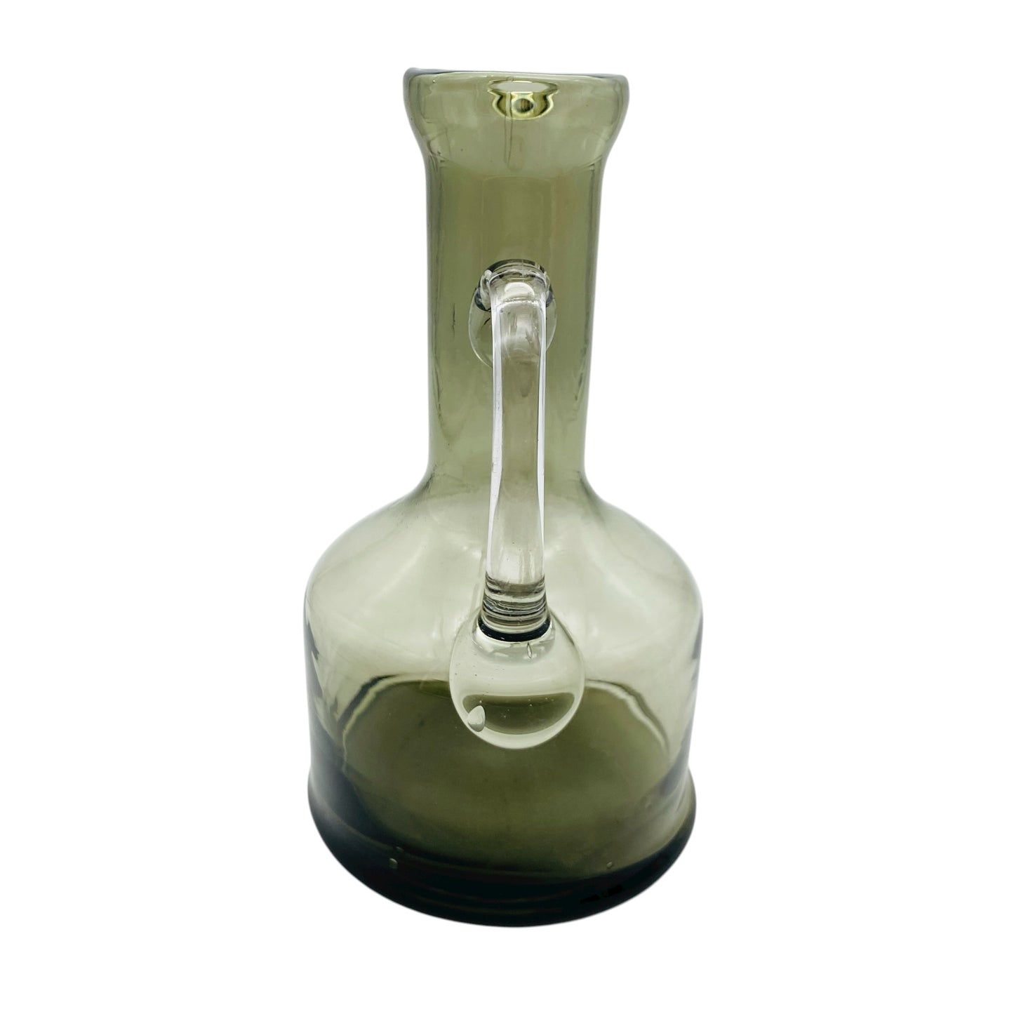 Vintage Rauchglas Karaffe Glas Kanne mit Griff 60er 70er Deko Vase