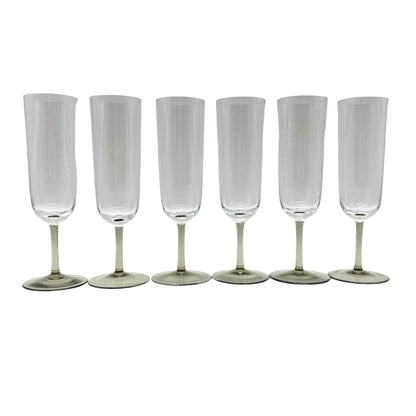 Vintage Rauchglas Sektgläser 6er Set 60er 70er Jahre moderne Gläser
