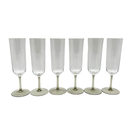 Vintage Rauchglas Sektgläser 6er Set 60er 70er Jahre moderne Gläser