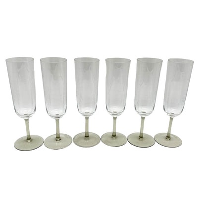 Vintage Rauchglas Sektgläser 6er Set 60er 70er Jahre moderne Gläser
