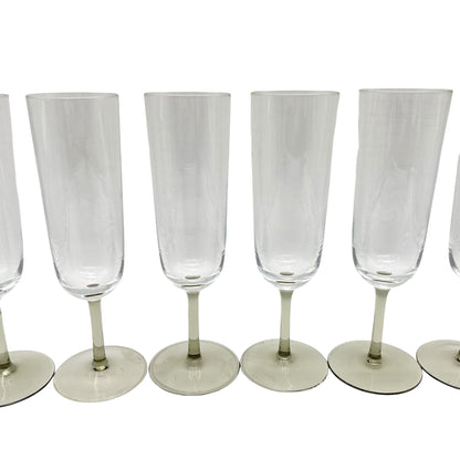 Vintage Rauchglas Sektgläser 6er Set 60er 70er Jahre moderne Gläser
