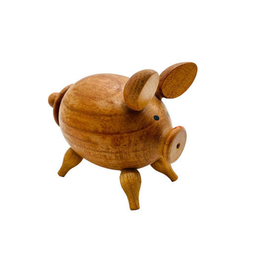 Vintage Salzstreuer aus Holz Schwein 60er 70er Jahre Mid Century