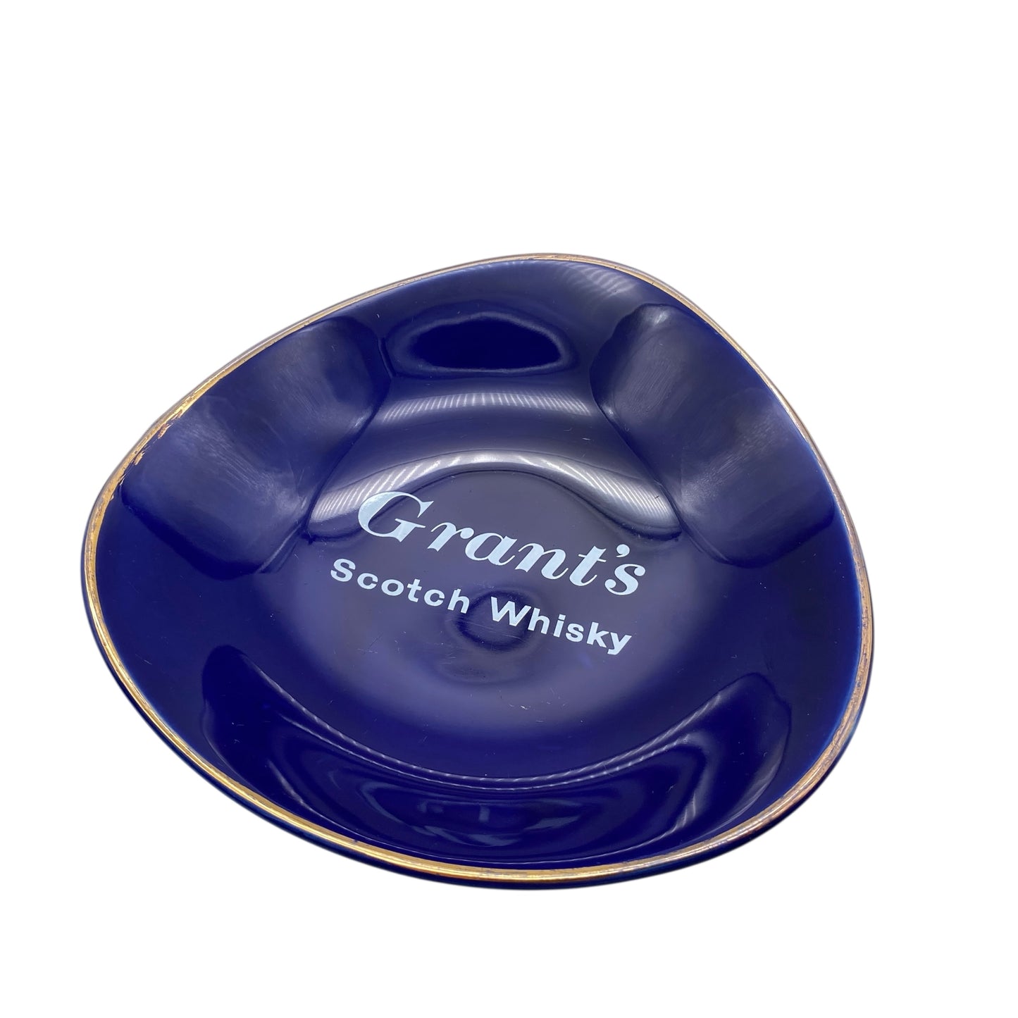 Vintage Schale Porzellan Grant`s Scotch Whisky blau kobalt 70er Jahre