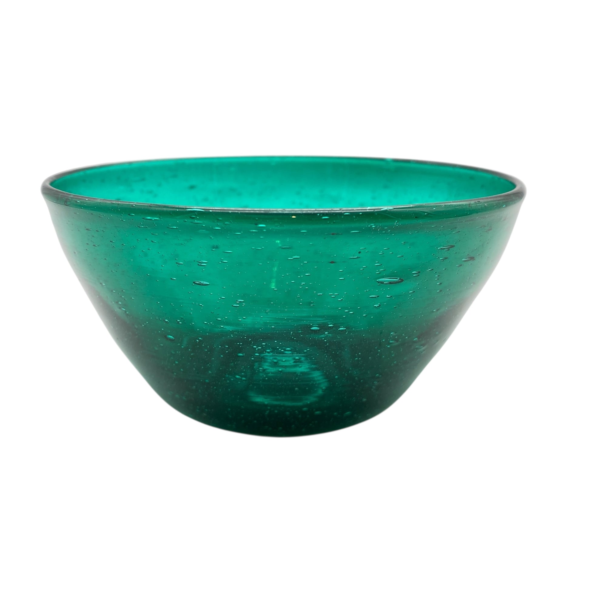 Vintage Schaumglas Schale grün Glas D 12,5 cm Glaschale Dekoration 60er 70er