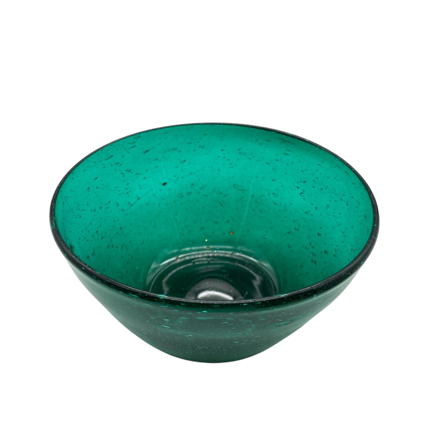 Vintage Schaumglas Schale grün Glas D 12,5 cm Glaschale Dekoration 60er 70er