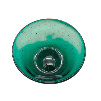 Vintage Schaumglas Schale grün Glas D 12,5 cm Glaschale Dekoration 60er 70er