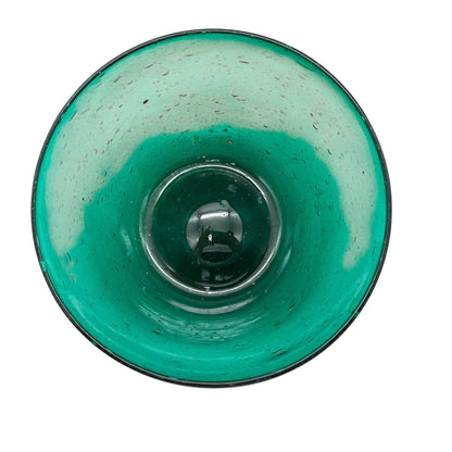 Vintage Schaumglas Schale grün Glas D 12,5 cm Glaschale Dekoration 60er 70er