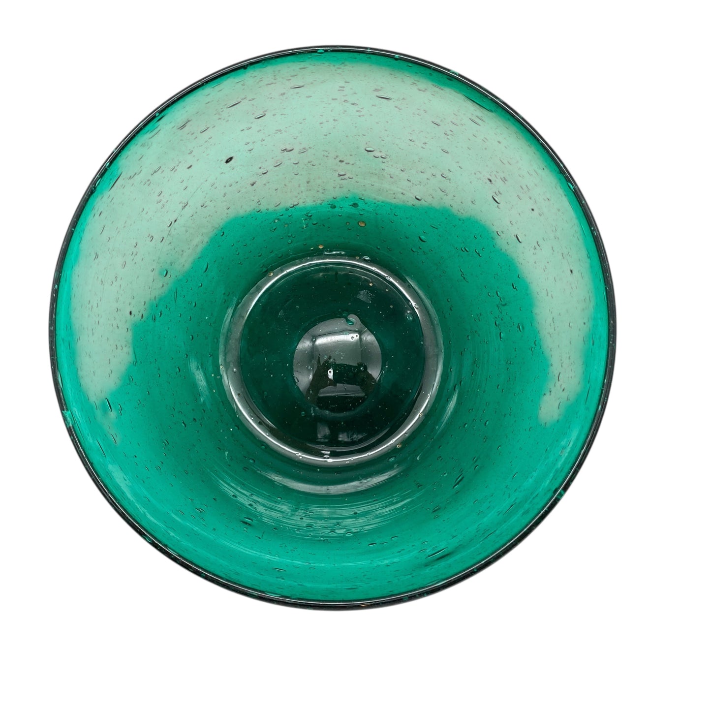 Vintage Schaumglas Schale grün Glas D 12,5 cm Glaschale Dekoration 60er 70er