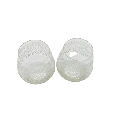 Vintage Schnapsgläser Likörgläser beschliffen Rauten Dekor Mid Century 50er 60er 2er Set