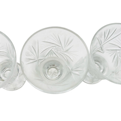 Vintage Schnapsgläser beschliffen mit Sternen 1950er 1960er Jahre Gläser Glas