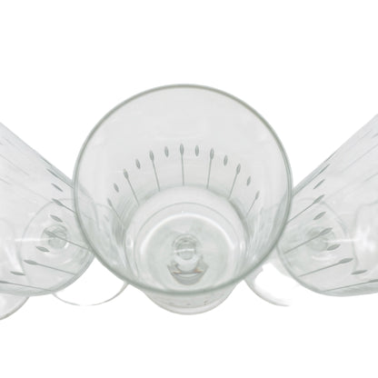Vintage Sektgläser Rillen beschliffen 5er Set Glas Gläser 70er Jahre