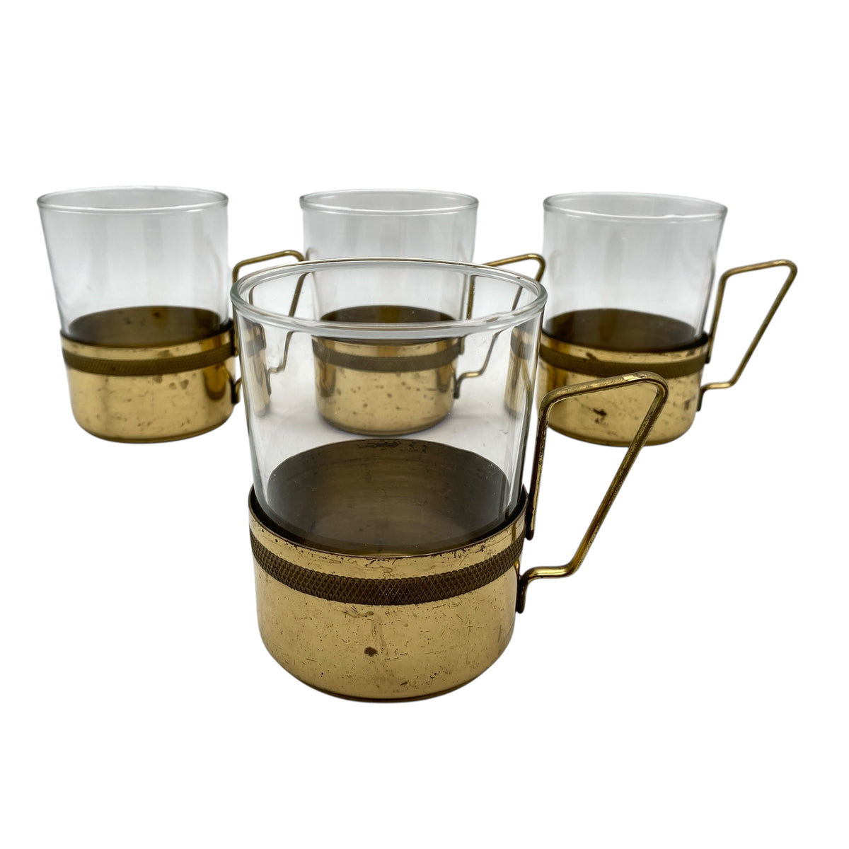 Mid Century Teetasse Messing Goldfarben