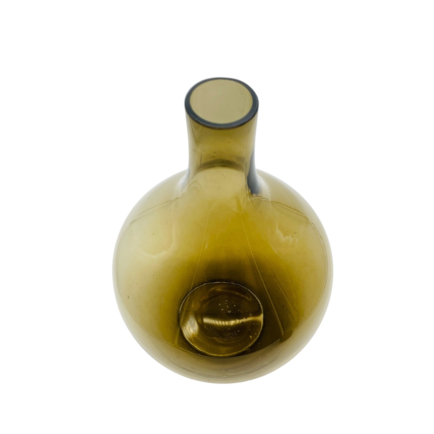 Vintage Vase Glas grün olivegrün 60er 70er Jahre Dekor Wohnzimmer Deko