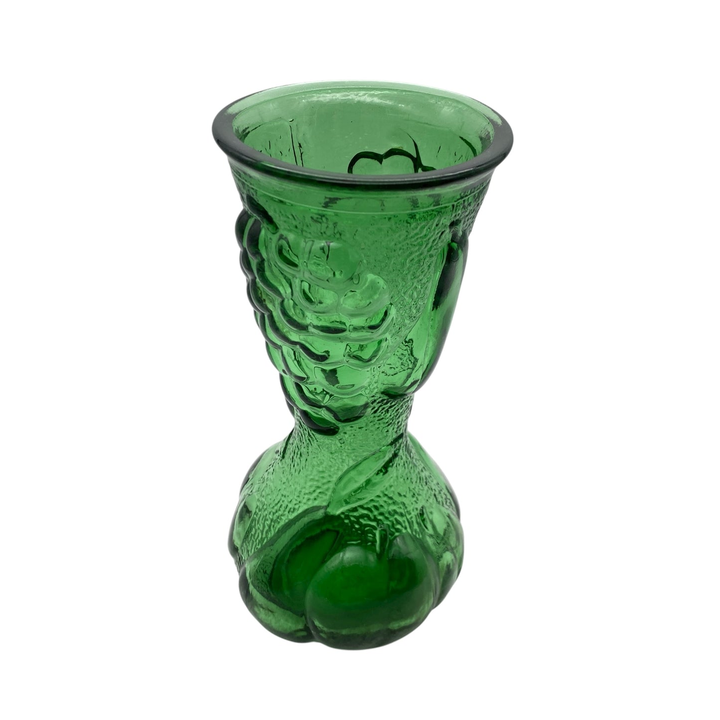 Vintage Empoli Vase aus Italien aus Glas in grün mit Weintrauben Obst Weinkaraffe Karaffe 60er 70er Jahre
