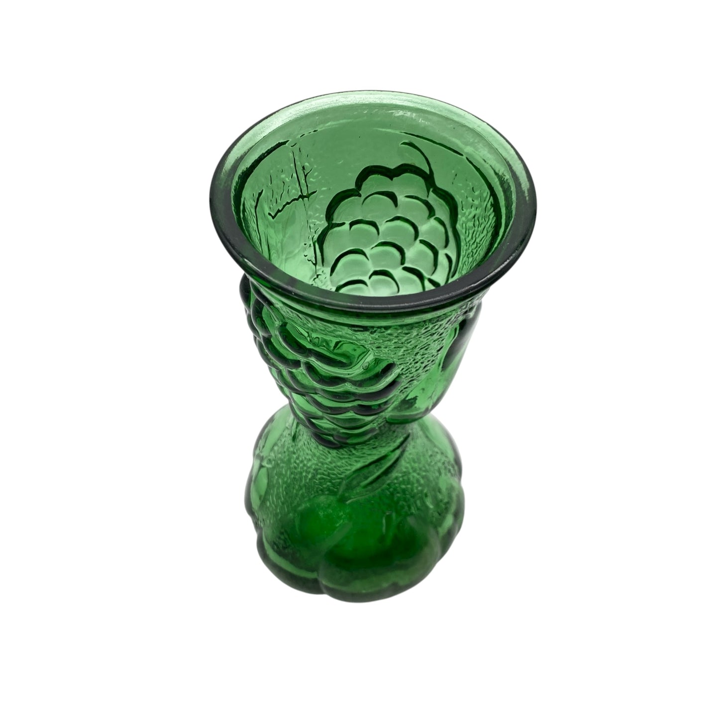 Vintage Empoli Vase aus Italien aus Glas in grün mit Weintrauben Obst Weinkaraffe Karaffe 60er 70er Jahre