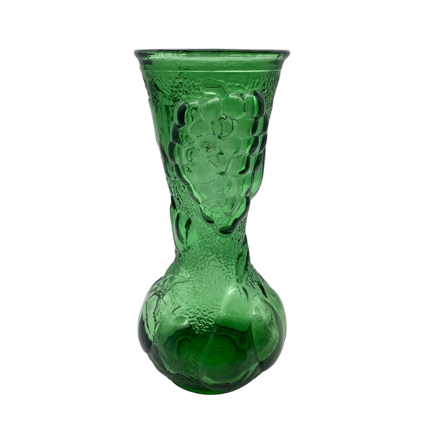 Vintage Empoli Vase aus Italien aus Glas in grün mit Weintrauben Obst Weinkaraffe Karaffe 60er 70er Jahre