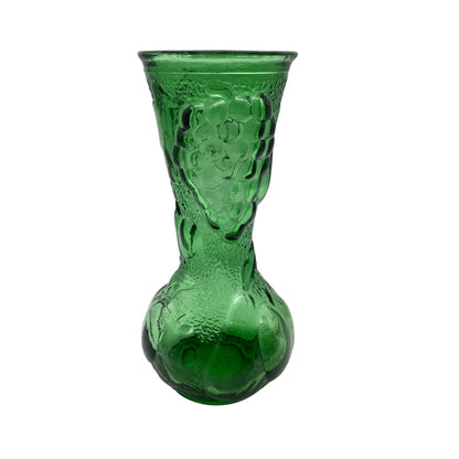 Vintage Empoli Vase aus Italien aus Glas in grün mit Weintrauben Obst Weinkaraffe Karaffe 60er 70er Jahre