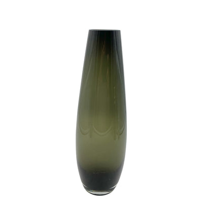 Vintage Vase aus grauem Glas H 25 cm Rauchglas 60er 70er Jahre Dekoration aus Glas