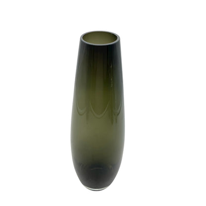 Vintage Vase aus grauem Glas H 25 cm Rauchglas 60er 70er Jahre Dekoration aus Glas