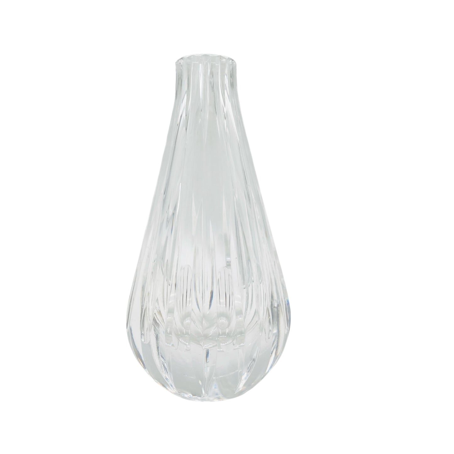 Vintage Vase beschliffen transparent Rosenvase Solifleur 60er 70er Jahre Glas