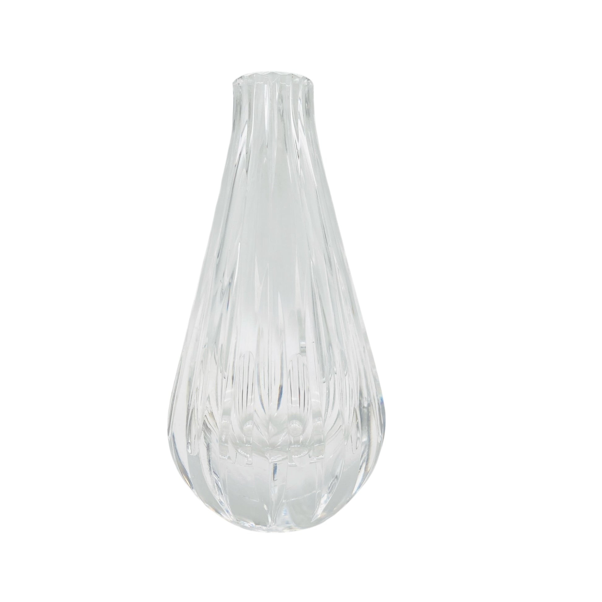 Vintage Vase beschliffen transparent Rosenvase Solifleur 60er 70er Jahre Glas