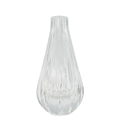 Vintage Vase beschliffen transparent Rosenvase Solifleur 60er 70er Jahre Glas