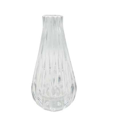 Vintage Vase beschliffen transparent Rosenvase Solifleur 60er 70er Jahre Glas