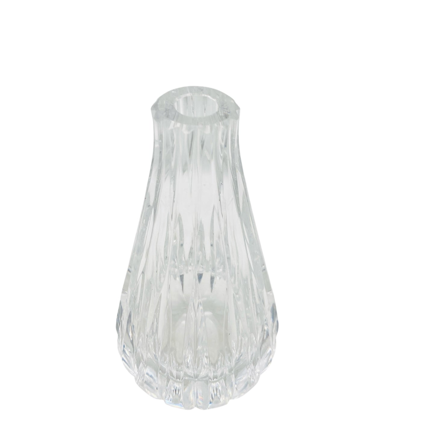 Vintage Vase beschliffen transparent Rosenvase Solifleur 60er 70er Jahre Glas