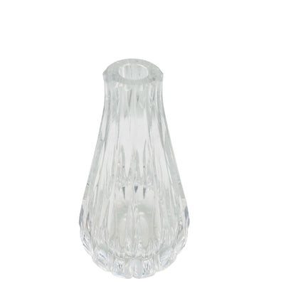 Vintage Vase beschliffen transparent Rosenvase Solifleur 60er 70er Jahre Glas