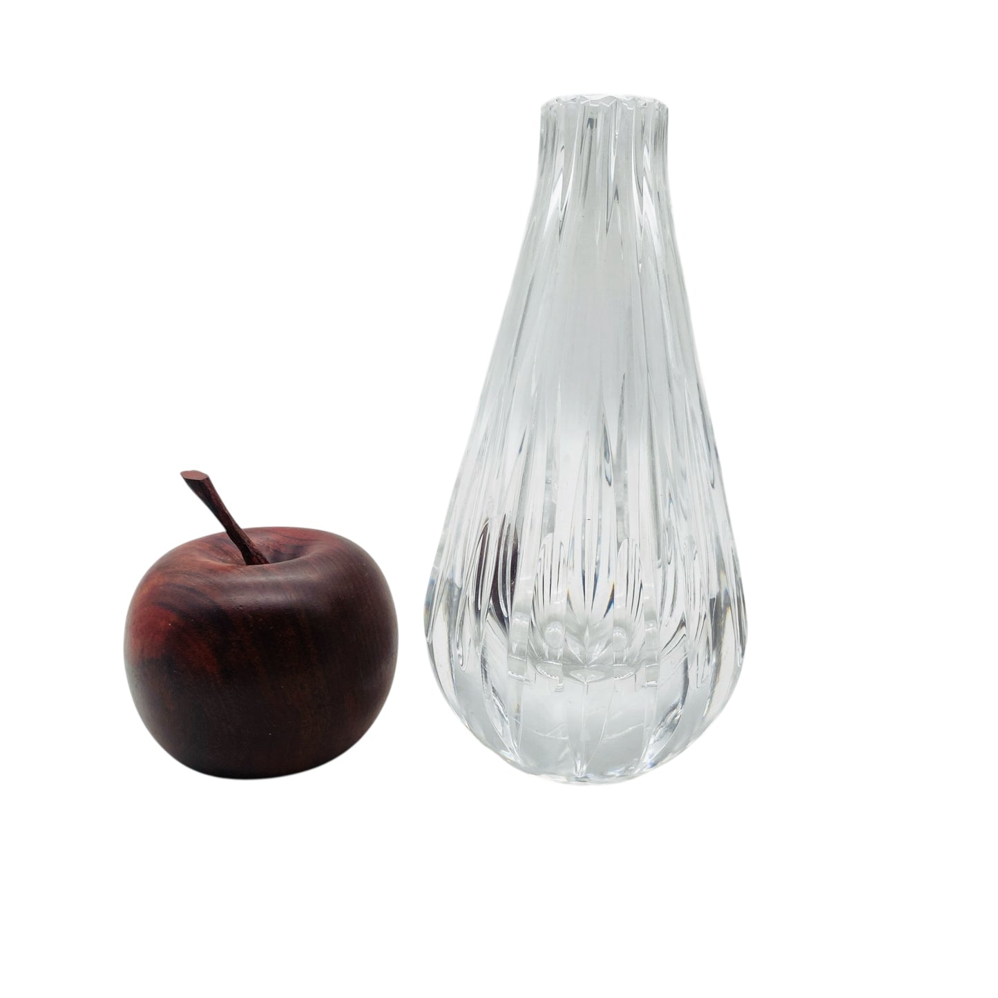 Vintage Vase beschliffen transparent Rosenvase Solifleur 60er 70er Jahre Glas