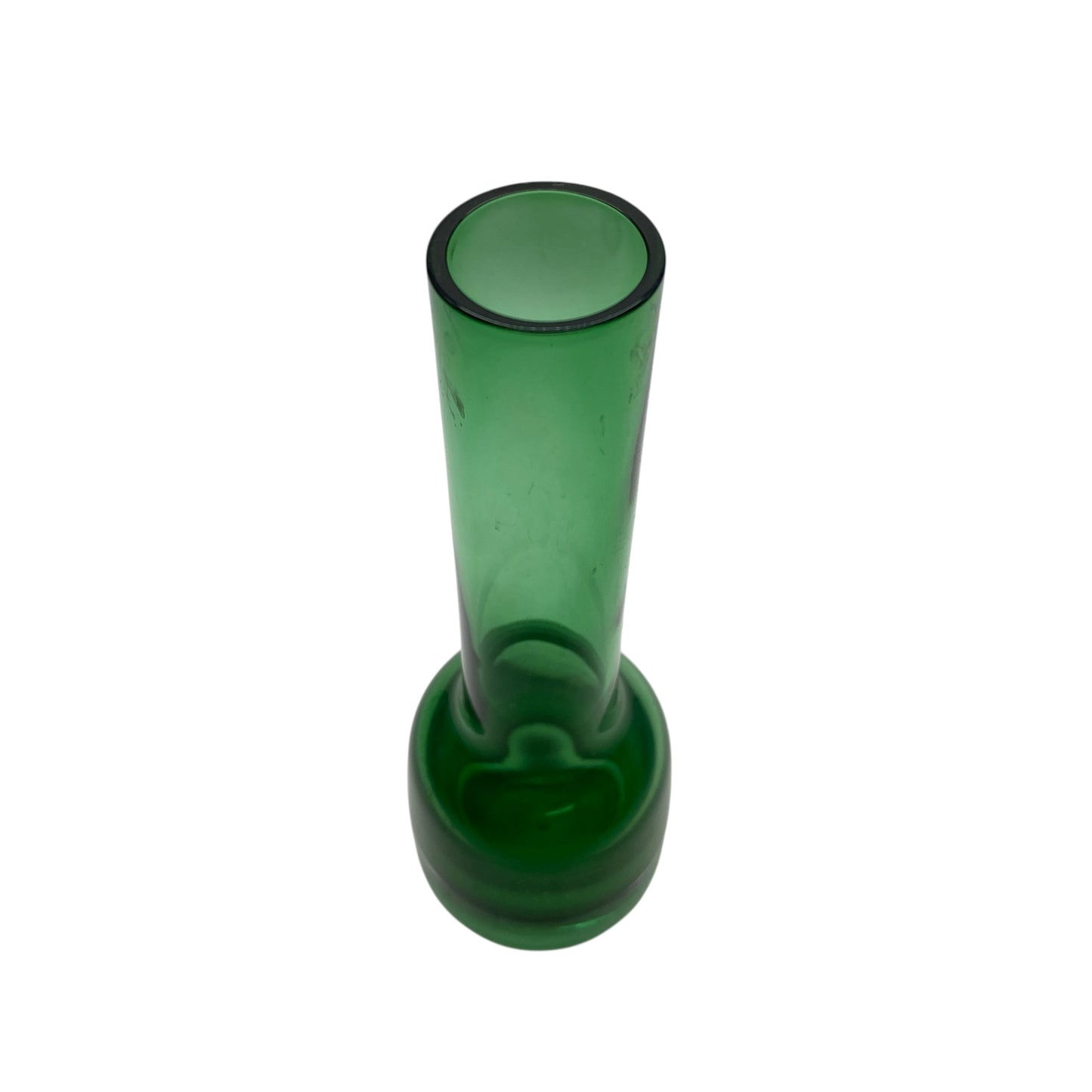 Vintage Vase der 60er 70er Jahre in grün mit transparentem Stand Mid Century Dekoration