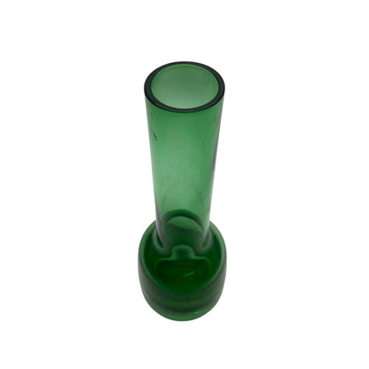 Vintage Vase der 60er 70er Jahre in grün mit transparentem Stand Mid Century Dekoration