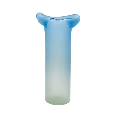 Vintage Vase hellblau blau satiniert 70er 80er Jahre Dekoration Satinato