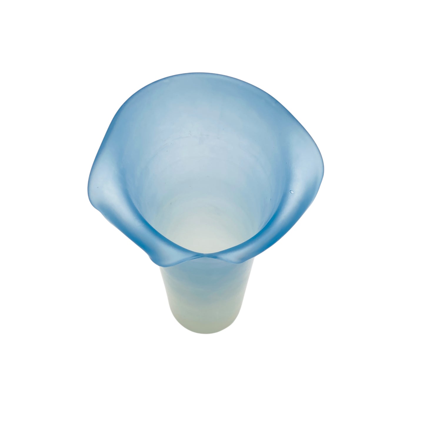 Vintage Vase hellblau blau satiniert 70er 80er Jahre Dekoration Satinato
