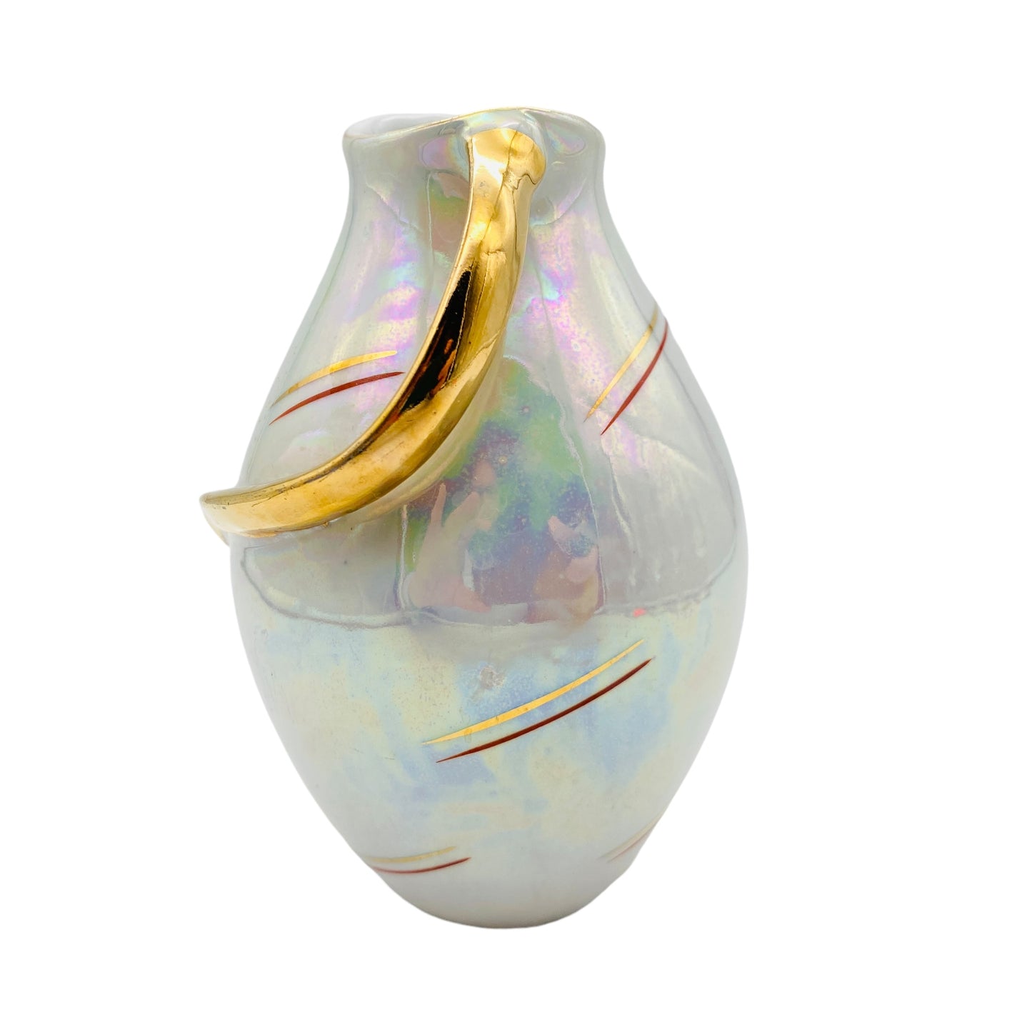 Vintage Vase irisierend gold 60er 70er Jahre Mid Century Porzellan