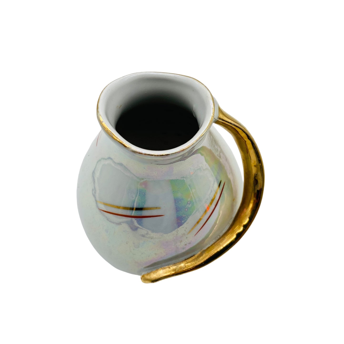 Vintage Vase irisierend gold 60er 70er Jahre Mid Century Porzellan