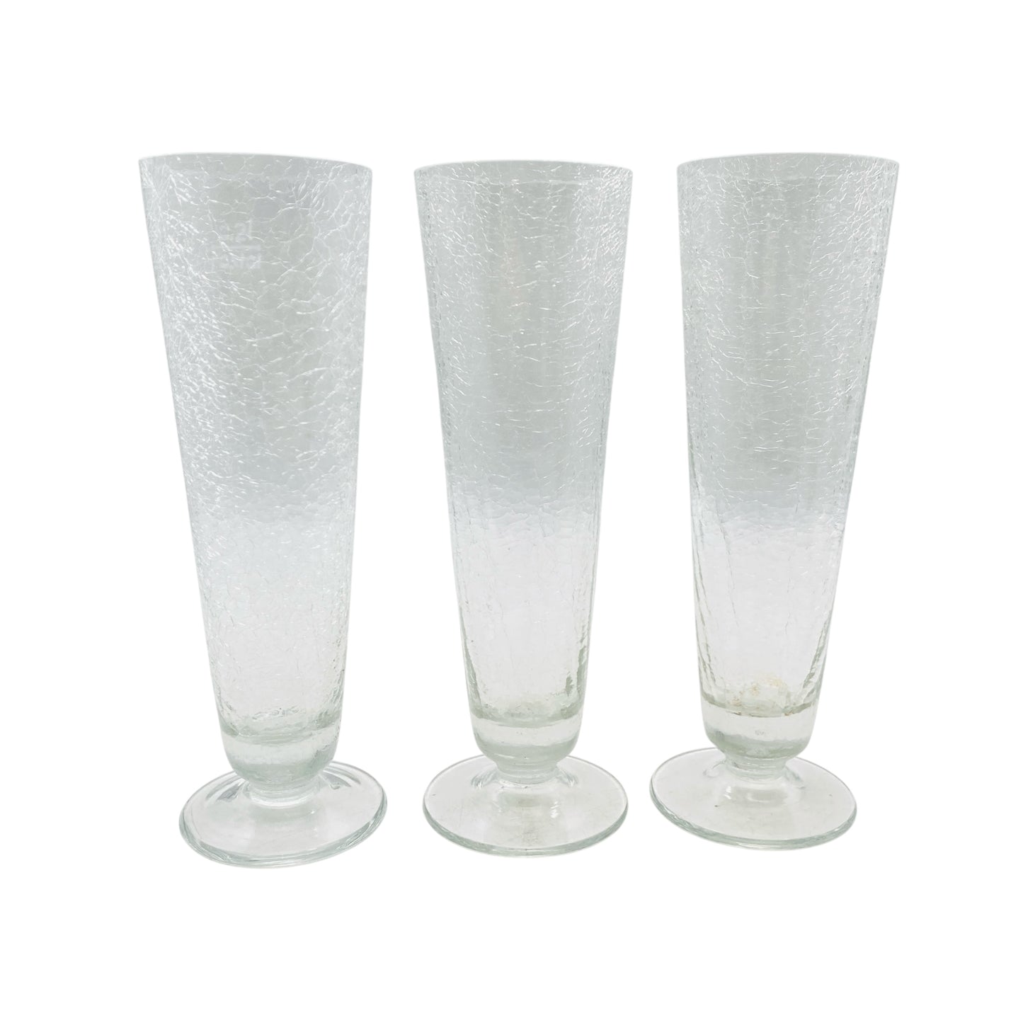 Vintage Vasen Set Craquele Glas Eisglas 60er 70er Jahare Cocktailgläser Mid Century Bar